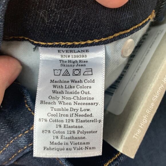 Everlane womens 30 jeans high rise skinny ankle new casual basic dark - Picture 8 of 12